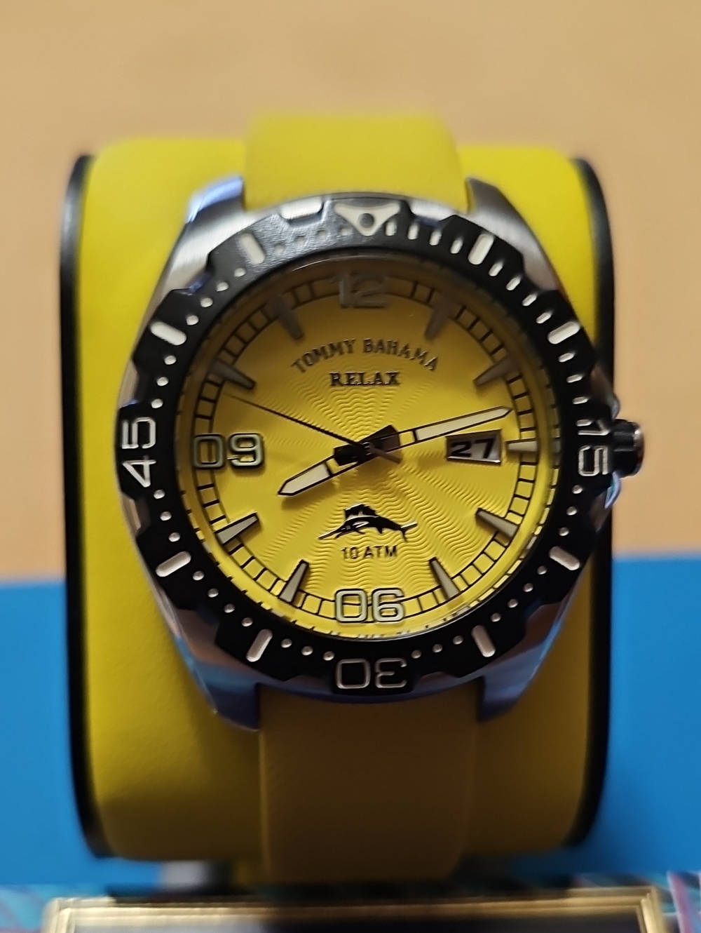 Tommy Bahama Yellow Dial Black Bezel Men's Watch